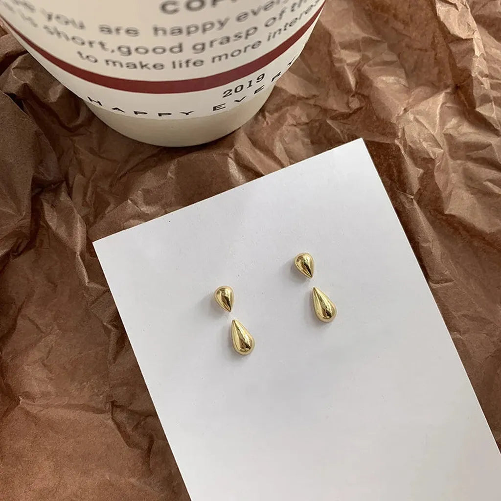 Minimalist Glossy Water Drop Stud Earrings-ReesJewels-ReesJewels