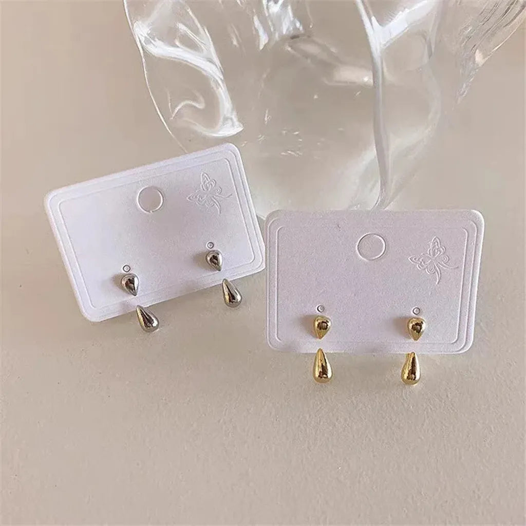 Minimalist Glossy Water Drop Stud Earrings