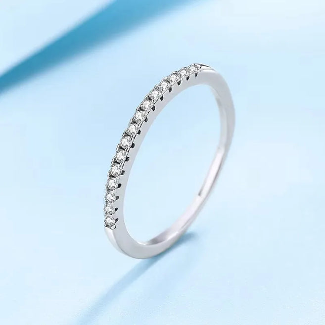 Minimalist Moissanite Diamond Eternity Band Ring