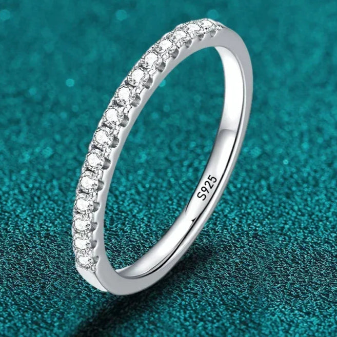 Minimalist Moissanite Diamond Eternity Band Ring