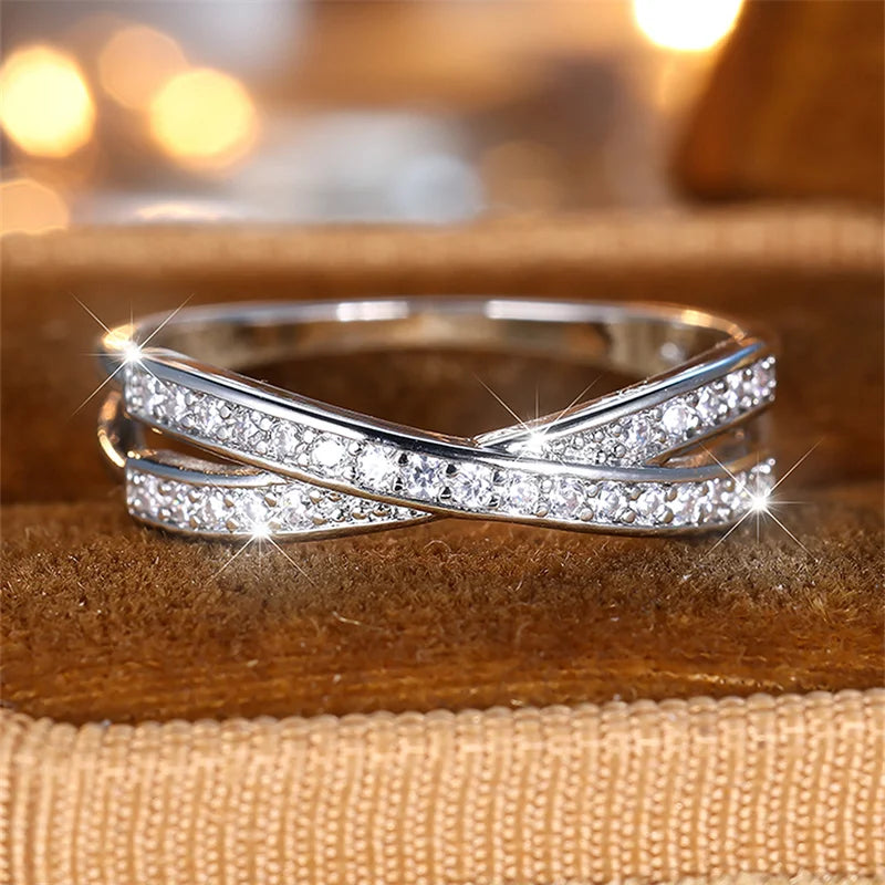 Minimalist Stacking Crossed Bands Thin Rings-Rees Jewels-ReesJewels