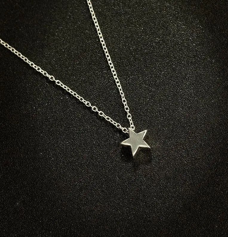 Minimalist Star Pendant Clavicle Necklace for Women-Rees Jewels-Silver-ReesJewels