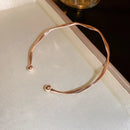 Minimalist Twisted Charm Cuff Bracelet-ReesJewels-Rose Gold-ReesJewels