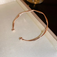 Minimalist Twisted Charm Cuff Bracelet-ReesJewels-Rose Gold-ReesJewels