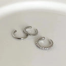 Minimalistic Zirconia Clip Earring Set-ReesJewels-ReesJewels