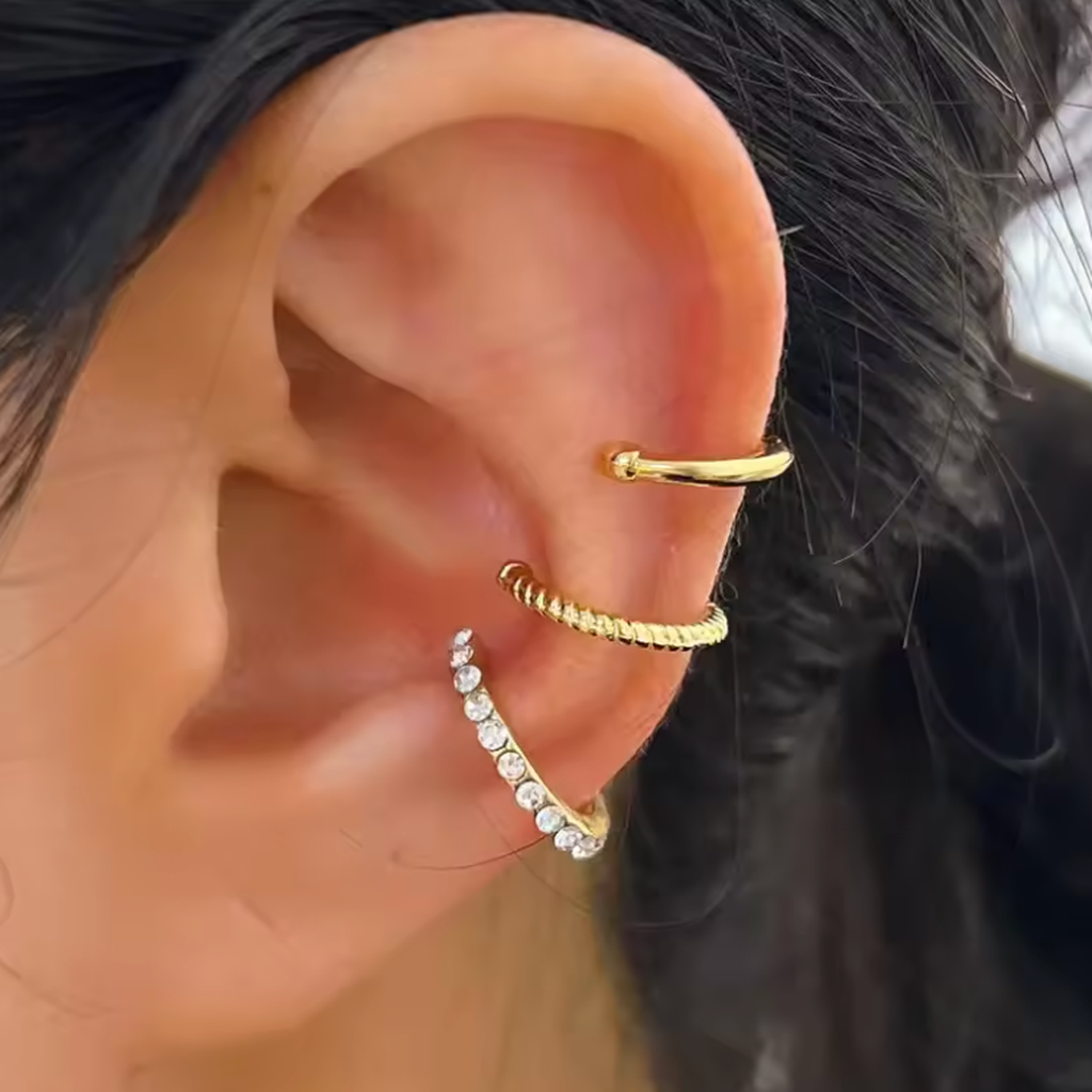 Minimalistic Zirconia Clip Earring Set-ReesJewels-ReesJewels