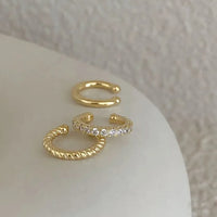 Minimalistic Zirconia Clip Earring Set-ReesJewels-ReesJewels