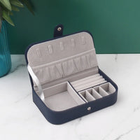 Portable Leather Jewelry Organizer-Rees Jewels-Blue-ReesJewels