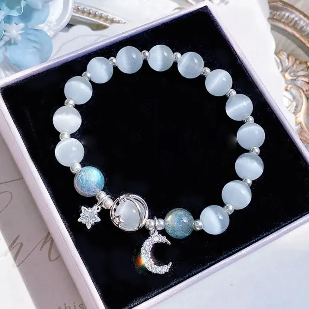 Pretty Elegant Opal Moon Star Bracelet