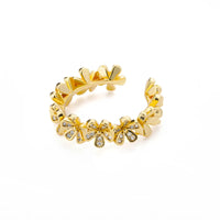 Pretty Flower Open Adjustable Ring-ReesJewels-Gold-Resizable-ReesJewels