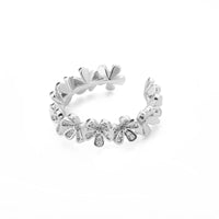 Pretty Flower Open Adjustable Ring-ReesJewels-Silver-Resizable-ReesJewels