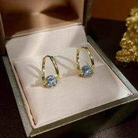 Pretty Moissanite Diamond Hoop Earrings-Rees Jewels-ReesJewels