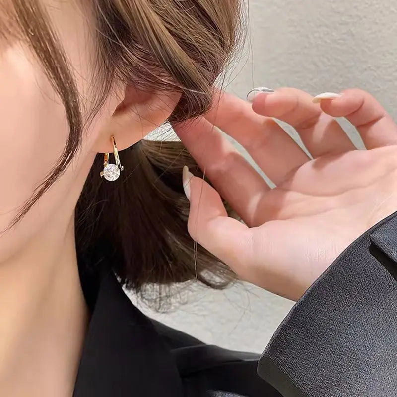 Pretty Moissanite Diamond Hoop Earrings-Rees Jewels-ReesJewels