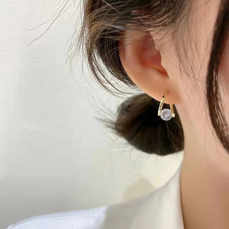 Pretty Moissanite Diamond Hoop Earrings-Rees Jewels-ReesJewels