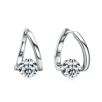 Pretty Moissanite Diamond Hoop Earrings-Rees Jewels-White Gold-ReesJewels