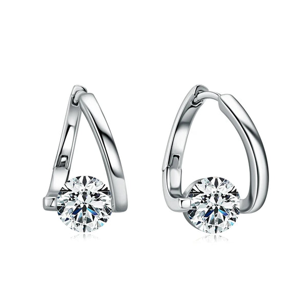Pretty Moissanite Diamond Hoop Earrings