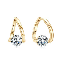 Pretty Moissanite Diamond Hoop Earrings-Rees Jewels-Yellow Gold-ReesJewels