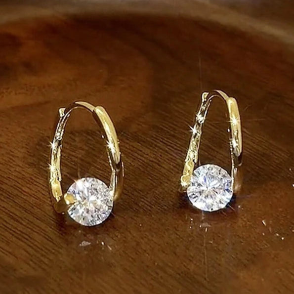 Pretty Moissanite Diamond Hoop Earrings