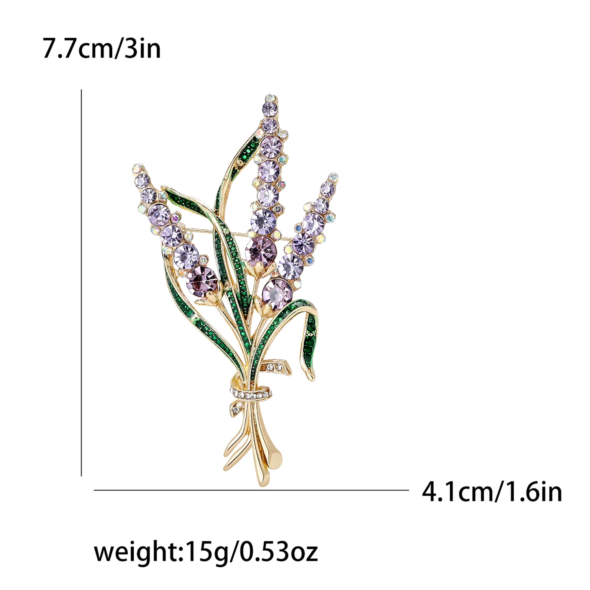Pretty Rhinestone Ear of Wheat Brooche-Rees Jewels-ReesJewels