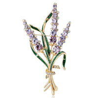 Pretty Rhinestone Ear of Wheat Brooche-Rees Jewels-Purple-ReesJewels