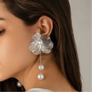 Pretty Romantic Flower Tassel Drop Earrings-ReesJewels-ReesJewels