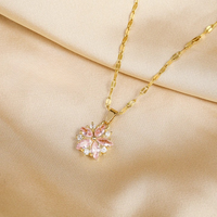 Pretty Romantic Pink Sakura Pendant Necklaces-Rees Jewels-ReesJewels