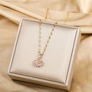 Pretty Romantic Pink Sakura Pendant Necklaces-Rees Jewels-ReesJewels