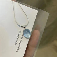 Retro Celeste Oval Glow Pendant Necklace-Rees Jewels-ReesJewels