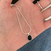 Retro Celeste Oval Glow Pendant Necklace-Rees Jewels-ReesJewels
