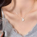 Retro Celeste Oval Glow Pendant Necklace-Rees Jewels-White-ReesJewels