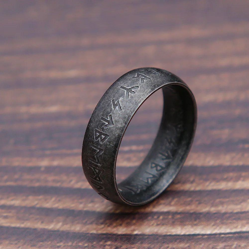 Retro Viking Rune Odin Letter Ring for Men