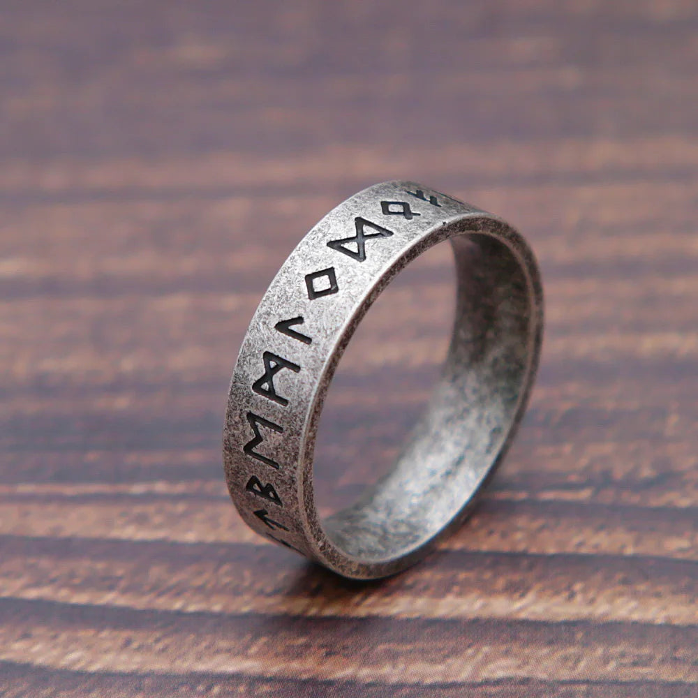 Retro Viking Rune Odin Letter Ring for Men-Rees Jewels-C-7-ReesJewels
