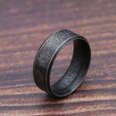 Retro Viking Rune Odin Letter Ring for Men-Rees Jewels-E-7-ReesJewels