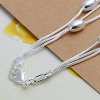 Shiny Bead Chain Layered Sterling Silver Bracelet-Rees Jewels-ReesJewels