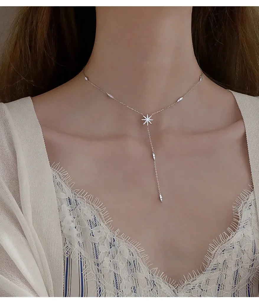 Shiny Delicate Star Long Pendant Chain-My Store-ReesJewels