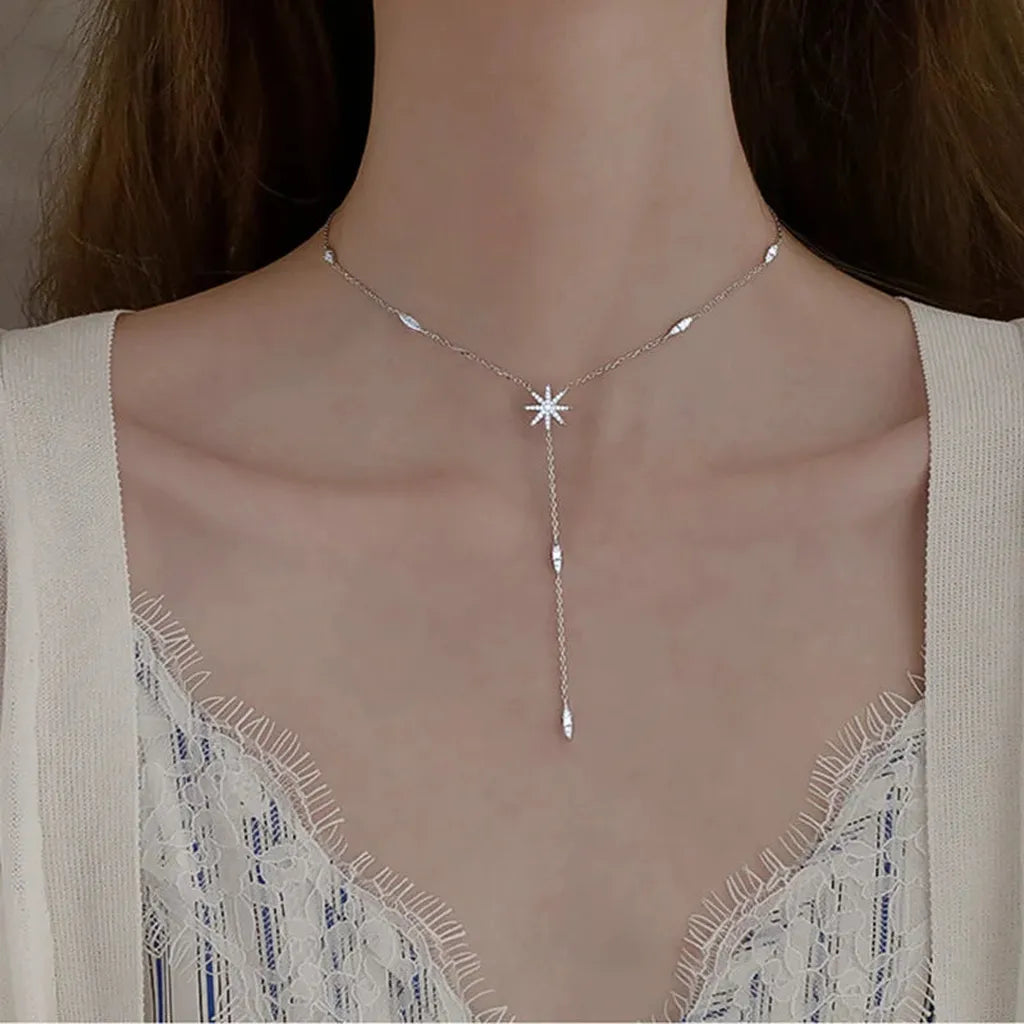 Shiny Delicate Star Long Pendant Chain-My Store-ReesJewels