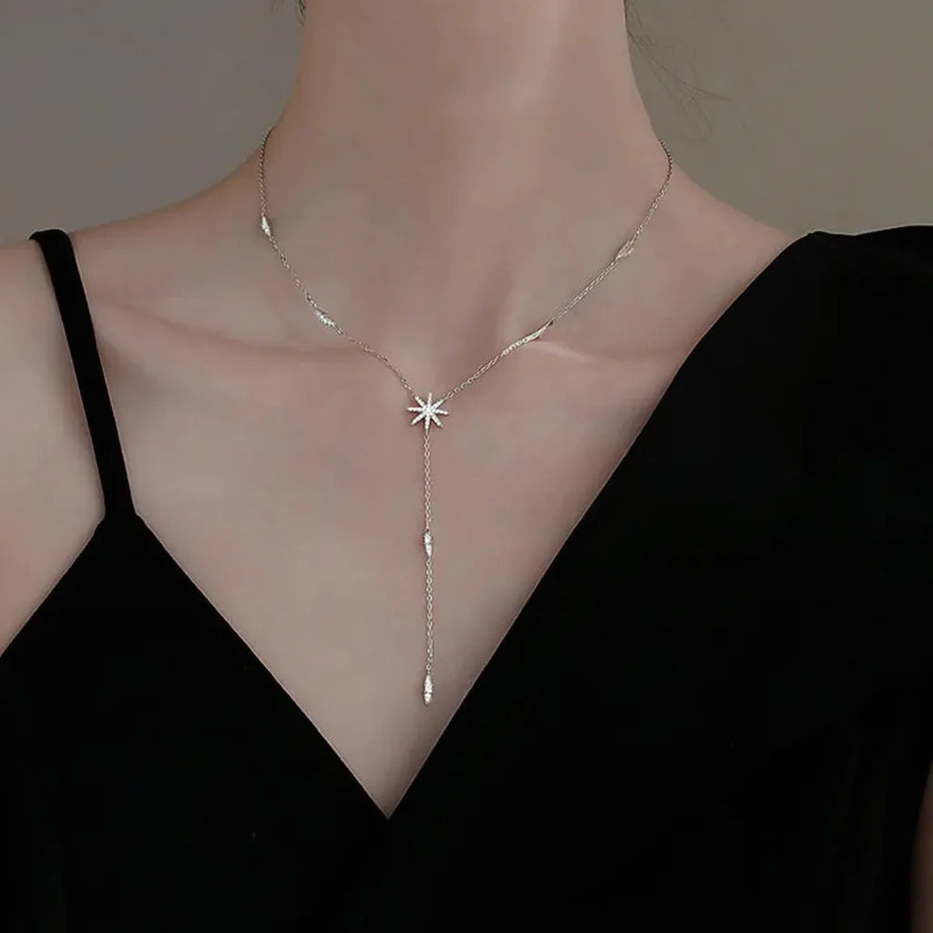 Shiny Delicate Star Long Pendant Chain-My Store-ReesJewels