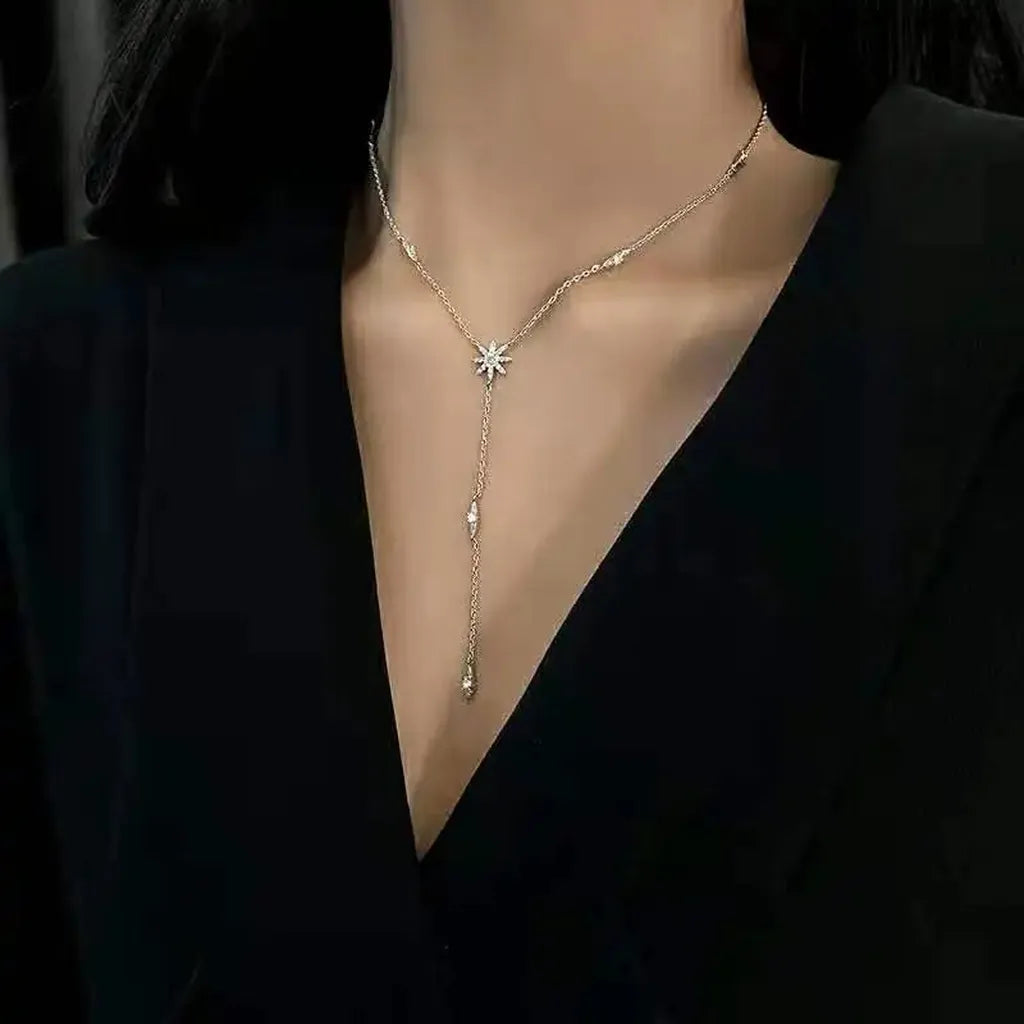 Shiny Delicate Star Long Pendant Chain-My Store-ReesJewels