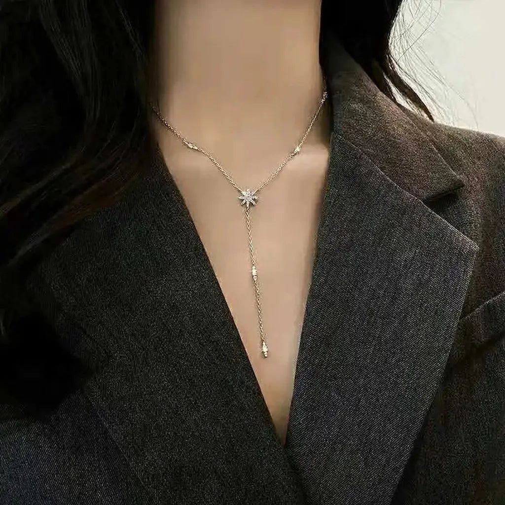 Shiny Delicate Star Long Pendant Chain-My Store-ReesJewels