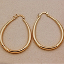 Shiny Elongated Smooth Hoop Earrings-Rees Jewels-ReesJewels
