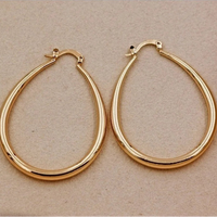 Shiny Elongated Smooth Hoop Earrings-Rees Jewels-ReesJewels