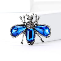 Shiny Rhinestone Crystal Insect Brooches-Rees Jewels-Blue-ReesJewels