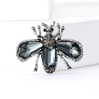 Shiny Rhinestone Crystal Insect Brooches-Rees Jewels-Gray-ReesJewels
