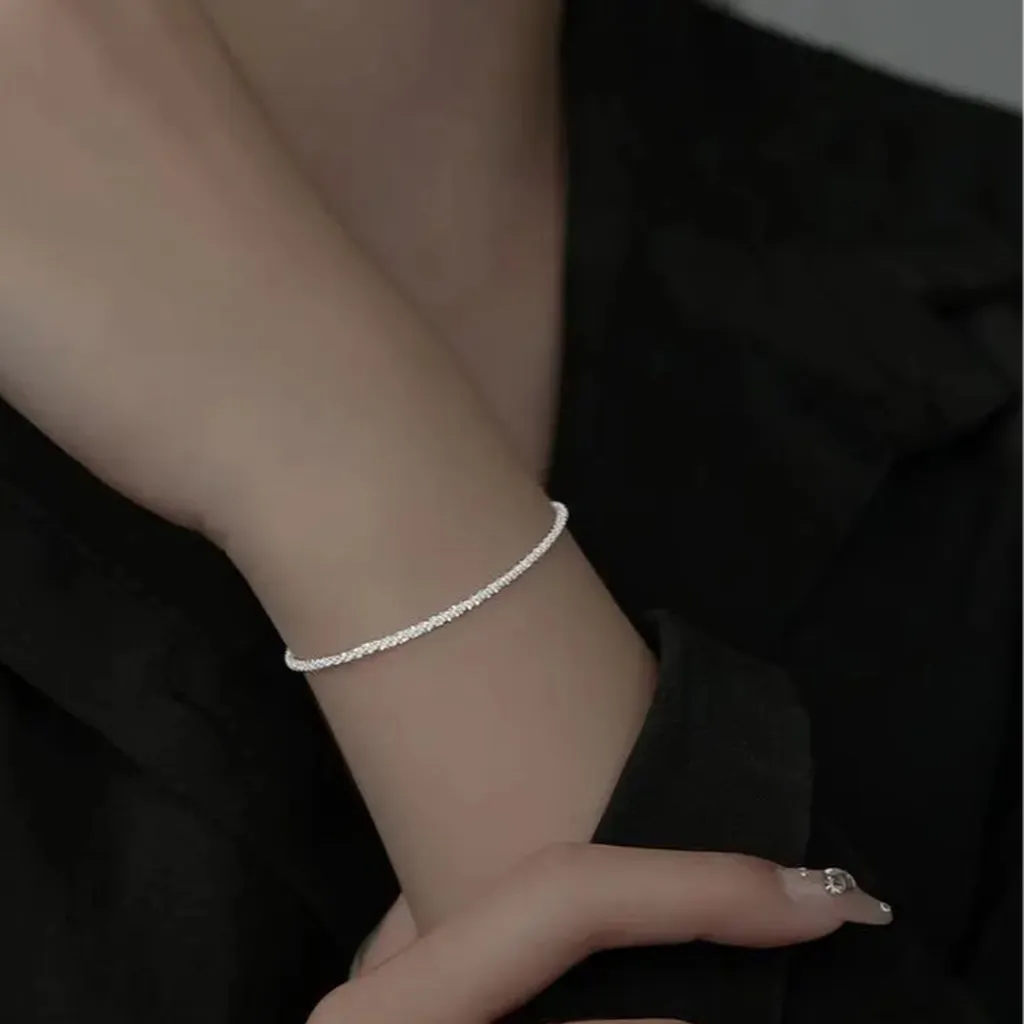 Simple Shiny Sterling Silver Bracelet