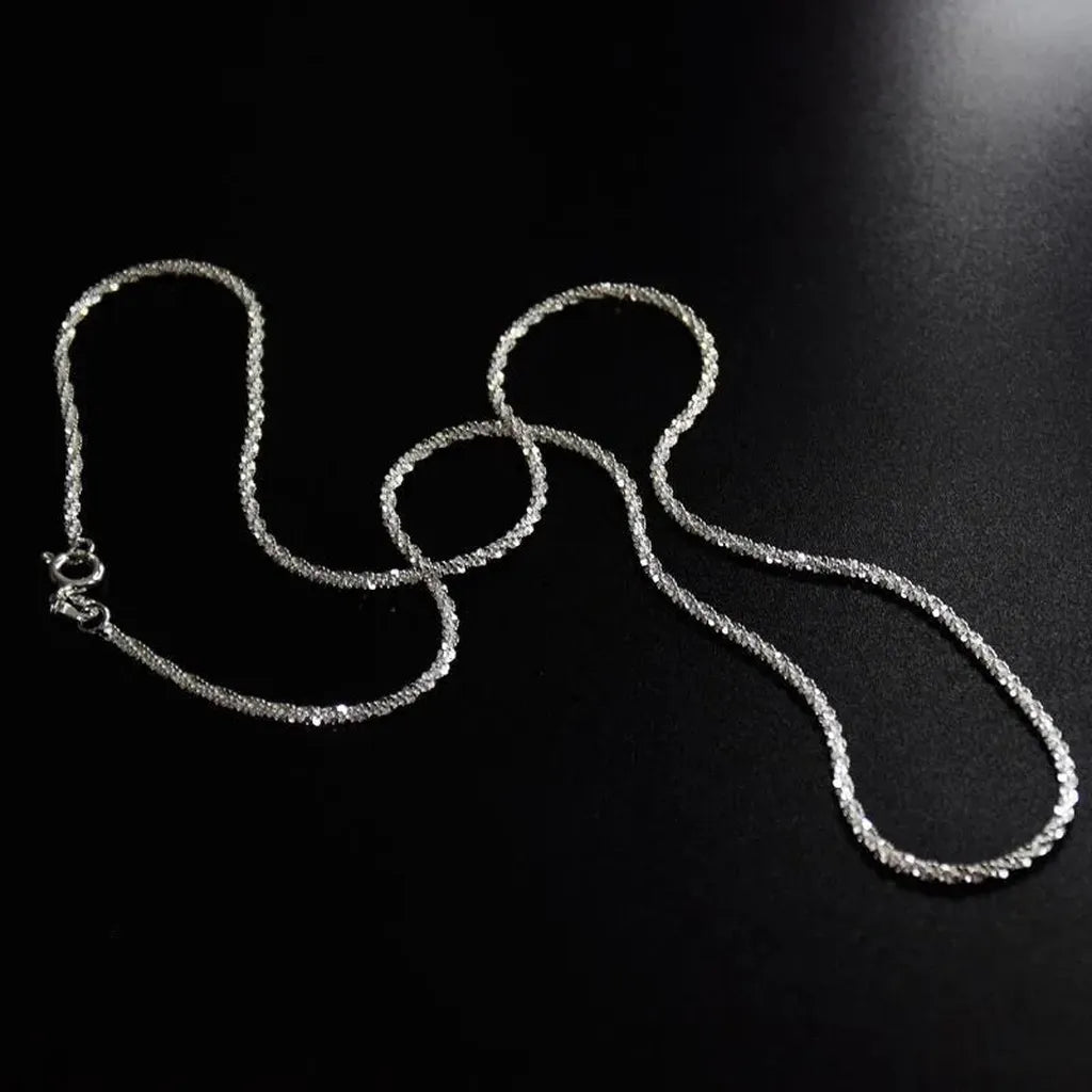 Simple Shiny Sterling Silver Collarbone Chain-ReesJewels-ReesJewels