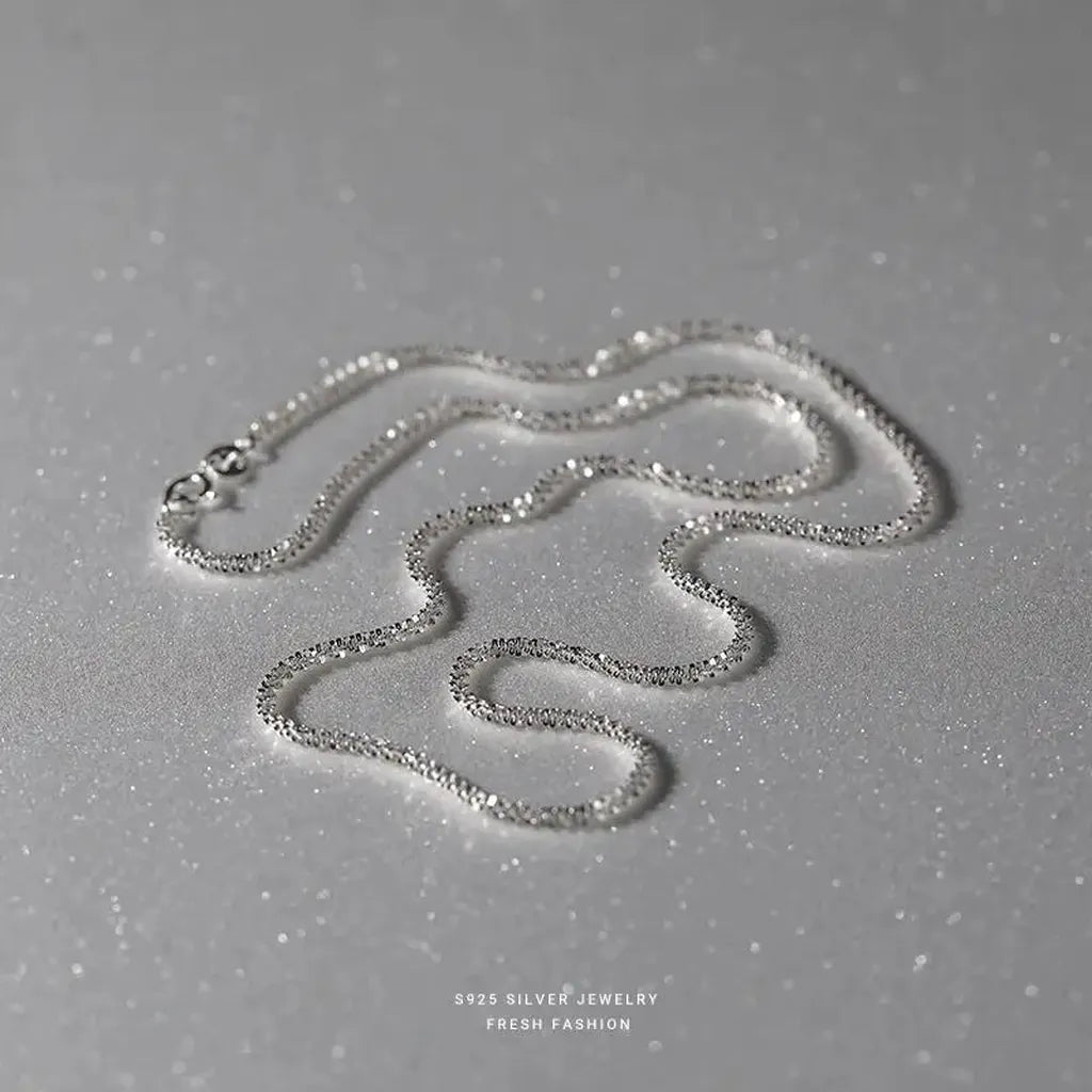 Simple Shiny Sterling Silver Collarbone Chain-ReesJewels-ReesJewels