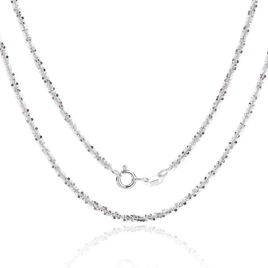 Simple Shiny Sterling Silver Collarbone Chain-ReesJewels-ReesJewels