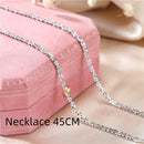 Simple Shiny Sterling Silver Collarbone Chain-ReesJewels-Silver-45 cm-ReesJewels