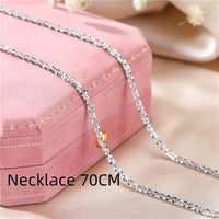Simple Shiny Sterling Silver Collarbone Chain-ReesJewels-Silver-70 cm-ReesJewels
