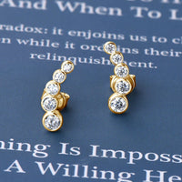 Single Row Round Bezel Moissanite Diamond Earring-Rees Jewels-ReesJewels